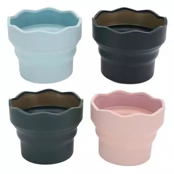 2 шт. Портативный стакан для воды для покраски, практичный, простой в использовании, многофункциональный, складной, для мытья посуды Pink + Blackish Green