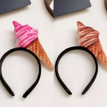 2 шт. повязка на голову в виде мороженого, конус, десерт, аксессуары для волос, еда, Bopper, мини-головной убор, женская шпилька для волос, для влюбленных