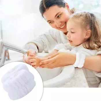 2 шт., повязка на запястье для спа, повязка на запястье из микрофибры, полоска для полотенец для мытья лица, впитывающая повязка на запястье, предотвращающая попадание жидкости на браслет белый