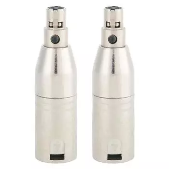 2 шт. позолоченный 3-контактный разъем MINI XLR «мама» на посеребренный XLR 3-контактный аудиоадаптер «папа»