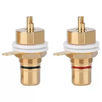2 шт. позолоченный медный RCA-разъем для монтажа на панель, гнездовой разъем или разъем
