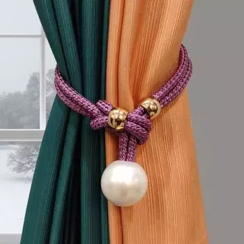 2 шт. практичная завязка для штор, привлекательная удобная регулируемая магнитная подвязка для штор с жемчужным шаром для гостиной кофейный