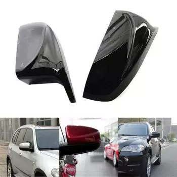 2 шт. практичное крыло, прочная легкая крышка зеркала, глянцевая установка, черная стабильная крышка зеркала заднего вида