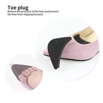 2 шт., практичные съемные износостойкие стопоры для пальцев ног, подушка для головы обуви, женская заостренная стелька на каждый день чёрный