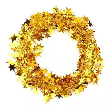 2 шт. Праздничная пятиугольная звезда в форме 7,5 метров проволочная петля украшение рождественская елка домашняя атмосфера вечеринка веселое украшение 2pcs золотистый