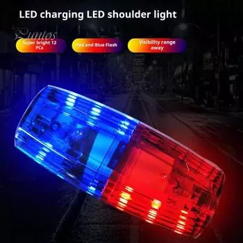 2 шт. предупреждающие стробоскопические фонари на плечо, светодиодные вспышки, клип-свет, предупреждающий сигнальный фонарь для спасения на открытом воздухе, дорожного движения, ночного бега, кемпинга A