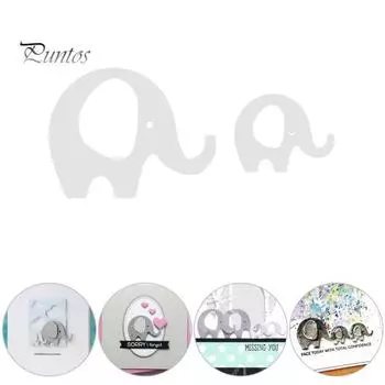 2 шт. прекрасный мультяшный слон DIY поздравительная открытка вырубной штамп тиснение трафарет серебряный