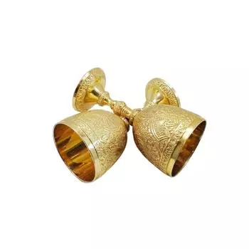 2 шт. Премиальный кубок из цельной латуни, королевский винный кубок ручной работы в винтажном средневековом готическом стиле