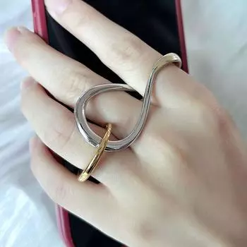 2 шт. преувеличенные кольца Мебиуса для женщин, пары, винтажные панк-простые украшения для вечеринок, аксессуары, подарок 18mm золотой