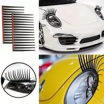 2 шт. Причудливые наклейки для автомобильных ресниц, милые накладные ресницы в виде жука, наклейки для украшения фар автомобиля black 2 pieces