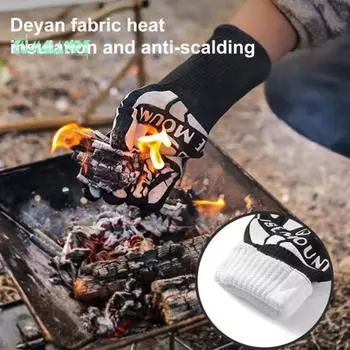 2 шт. прихватки для духовки, термостойкие термоизоляционные, огнестойкие, против ожогов, 800 градусов Цельсия, теплоизоляционные перчатки для активного отдыха черный белый