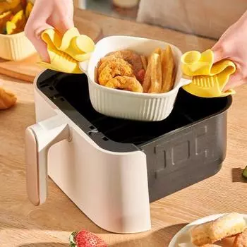 2 шт. прихватки термостойкие силиконовые перчатки противоскользящие мини прихватки толстый гибкий термостойкий держатель кастрюли для приготовления пищи на кухне 2pcs синий