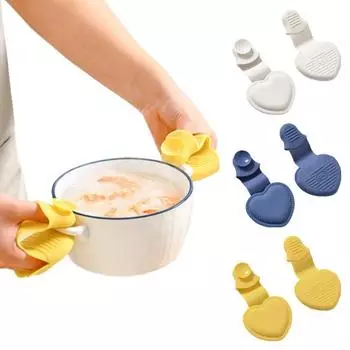 2 шт. прихватки, термостойкие силиконовые перчатки, противоскользящие мини-прихватки, толстый гибкий термостойкий держатель для кастрюли для кухни, приготовления пищи, выпечки 2pcs синий