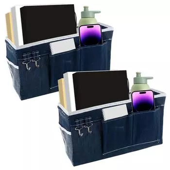 2 шт., прикроватная сумка-органайзер для кровати с карманами, крючок для подвешивания на кровать, для спальни, кухни, сумка для хранения