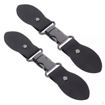 2 шт. пришитые пуговицы из искусственной кожи, золотого шитья чёрный