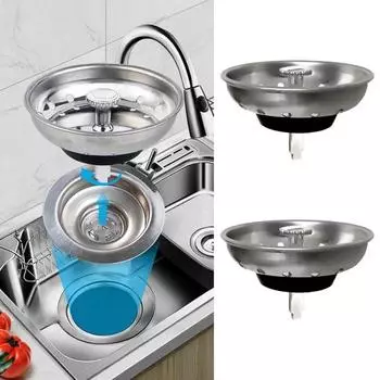 2 шт., пробка для сливного фильтра для кухонной раковины из нержавеющей стали для стандартной 37623-дюймовой корзины для сливного сита для раковины с