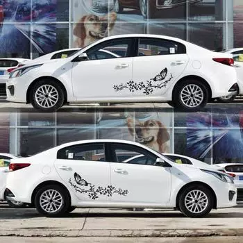 2 шт. прочная автомобильная изящная наклейка с защитой от солнца, без внешнего стайлинга автомобиля, декоративная наклейка чёрный