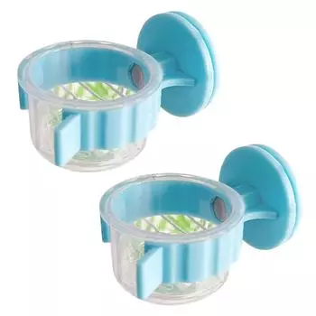 2 шт. прочные миски для птиц из ПЭТ, кормушка с зажимами для корелл, попугаев, ара, зябликов, неразлучников, мелких животных синий