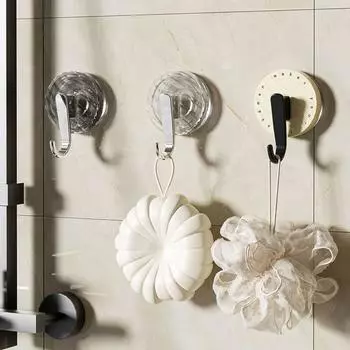 2 шт. прочные присоски крючки без дырокола вакуумные крючки для душа многоразовые вешалки для полотенец Transparent-2Pcs