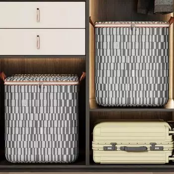 2 шт. прочные сумки для хранения одежды с укрепленными ручками, большой вместимости, с двойной молнией, для одеял, игрушек, органайзеров, корзин для белья M 2pcs