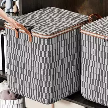 2 шт. прочные сумки для хранения одежды с укрепленными ручками, большой вместимости, с двойной молнией, для одеял, игрушек, органайзеров, корзин для белья M 2pcs