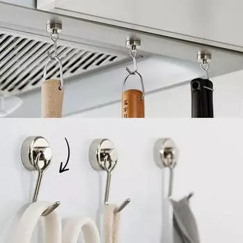 2 шт. прочных магнитных крючка, практичный несущий крючок, многоцелевое хранилище для дома, кухни, бара, хранения пальто, ключей, чашки, подвешивания 1pc