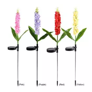 2 шт. прочных солнечных садовых светильников, водонепроницаемые уличные солнечные светильники для цветов красный