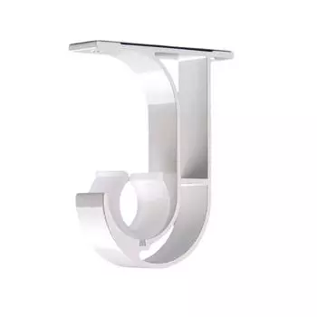 2 шт. прочный и простой в установке занавес из сплава для дома и офиса, двойной кронштейн для карниза, настенный кронштейн для карниза white - single top