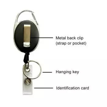 2 шт. прочный выдвижной держатель для бейджа из стального шнура с карабином Easy-Pull G