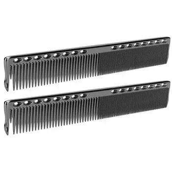 2 шт. Профессиональная расческа для стрижки из нержавеющей стали, парикмахерская расческа, инструмент для укладки, черная чёрный