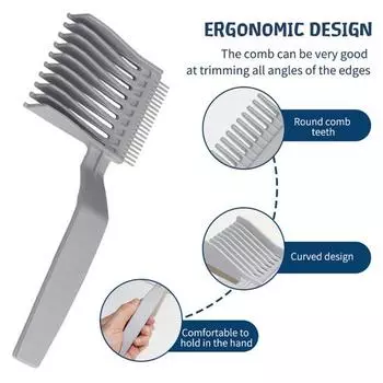 2 шт. профессиональные расчески для стрижки волос с эргономичной ручкой, термостойкие изогнутые расчески для стрижки волос, парикмахерский инструмент серый