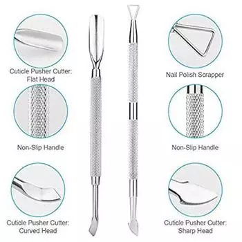 2 шт. профессиональный треугольный скребок для удаления омертвевшей кожи, толкатель для кутикулы, нож для очистки ногтей
