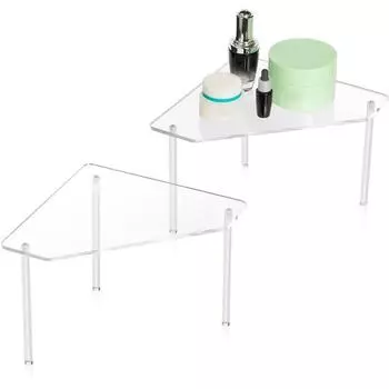 2 шт. простая полка для хранения, широко используемая акриловая 3-слойная косметическая стойка для фигурок шампуня для ванной комнаты чистый
