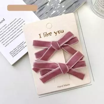 2 шт. Простая винтажная бархатная заколка-бант, однотонные боковые зажимы для волос для девочек и женщин, корейский аксессуар для волос