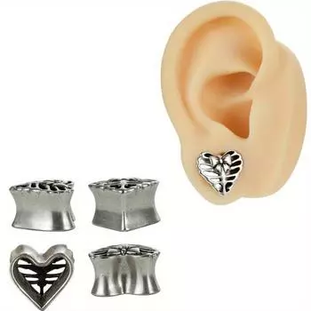 2 шт., простые чугунные украшения для пирсинга ушей в форме сердца, ювелирные изделия для мужчин и женщин, пирсинг 8mm