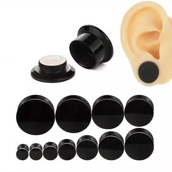 2 шт. простые и модные черные акриловые плоские внутренние украшения для пирсинга ушной раковины зуба 3mm