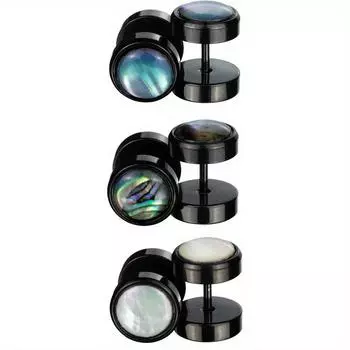 2 шт. Простые и стильные серьги-капли из нержавеющей стали диаметром 10 мм с черным изображением, ювелирные изделия