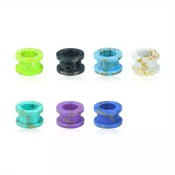 2 шт., простые модные украшения для пирсинга, золотая нить, акриловый шкив в горошек, 7 цветов, расширитель ушей, ювелирные изделия на голову 2mm