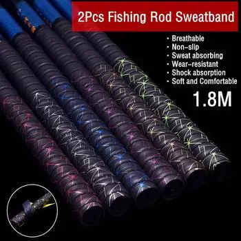 2 шт., противоскользящая упаковка для удочки, ракетка для бадминтона, клей для рук, впитывающий пот ремень, ручка для удочки фиолетовый