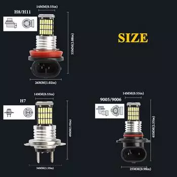 2 шт. противотуманные фары H7 светодиодные лампы H8 H9 H11 9005 9006 светодиодные 4014 чипы 45SMD линзы 12 В автомобильные лампы для вождения авто лампы супер яркие 3000 K&9005 HB3 9006 HB4 белый
