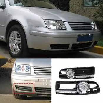 2 шт. противотуманные фары супер яркие сменные портативные профессиональные светодиодные противотуманные фары с рамкой 1J5853665B 1J5853666B для VW Bora 99-04