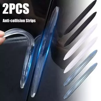 2 шт., противоударные полосы для дверей автомобиля, защитные полосы для бампера автомобиля, защита от царапин, силиконовые водонепроницаемые самоклеящиеся наклейки для автомобиля