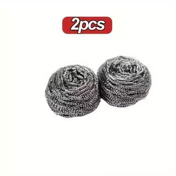 2 шт., проволочный шарик для мытья посуды, шариковая скребок из нержавеющей стали, металлический скребок, скруббер для кастрюль, шарик для чистки кухни 2pcs