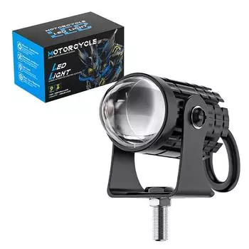 2 шт. прожектор для мотоцикла, белый и желтый, двухцветный светодиодный фонарь высокой яркости, вспомогательное освещение с переключателем 1PCS чёрный