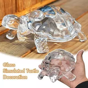 2 шт. прозрачная фигурка черепахи миниатюрная статуэтка черепахи китайское удачное украшение фэн-шуй для аквариума домашний офис стол декор
