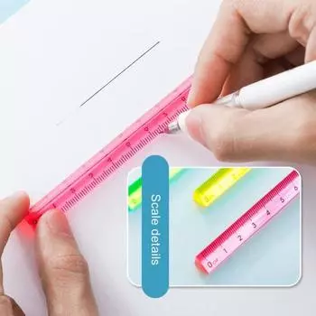 2 шт. прозрачная линейка, канцелярские принадлежности, инструмент для измерения и рисования, не легко деформируется, красочная весовая линейка, школьные принадлежности S