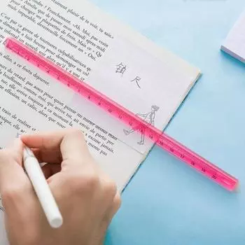 2 шт. прозрачная линейка, канцелярские принадлежности, инструмент для измерения и рисования, не легко деформируется, красочная весовая линейка, школьные принадлежности S