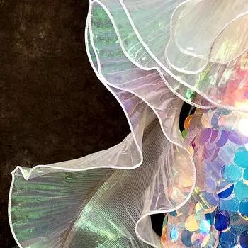 2 шт прозрачная переливающаяся декоративная лента модная кружевная отделка большие волнистые плиссированные оборки швейная ткань