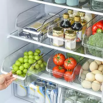 2 шт. прозрачные контейнеры для холодильника для организованного хранения кладовой, универсальный и прочный органайзер для холодильника и ящик для хранения продуктов прозрачный