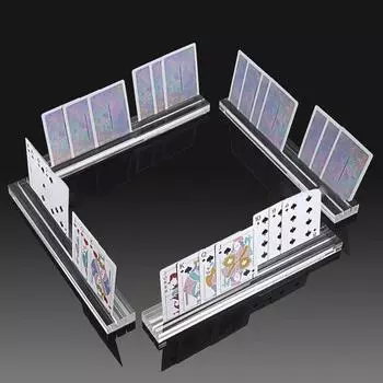 2 шт. прозрачные пластиковые держатели для игральных карт большой емкости умный дизайн слота для игры